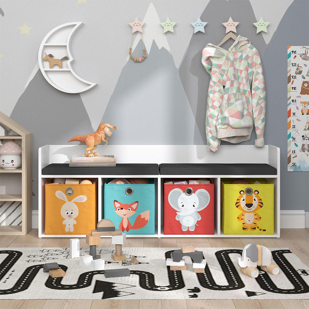 DĚTSKÁ POLICE Luigi Bílá - bílá, kompozitní dřevo (31.2/53.4/142.4cm) - Vicco