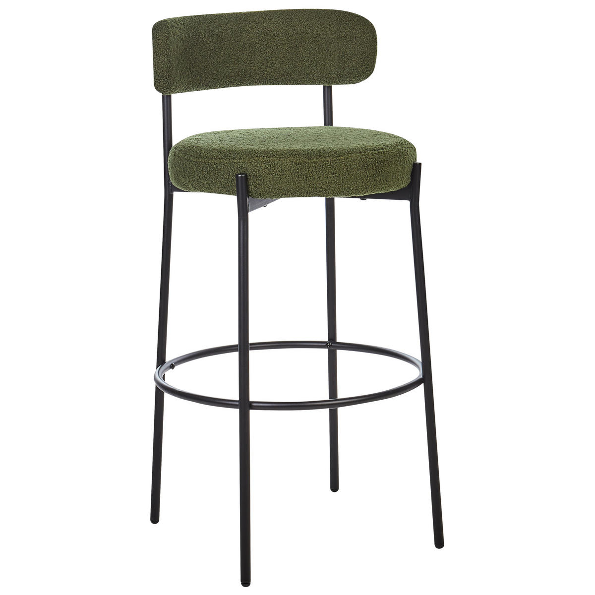 BARSTÜHLEN 2er-Set Grün Allison - Schwarz/Grün, Textil (50/97/50cm) - Beliani