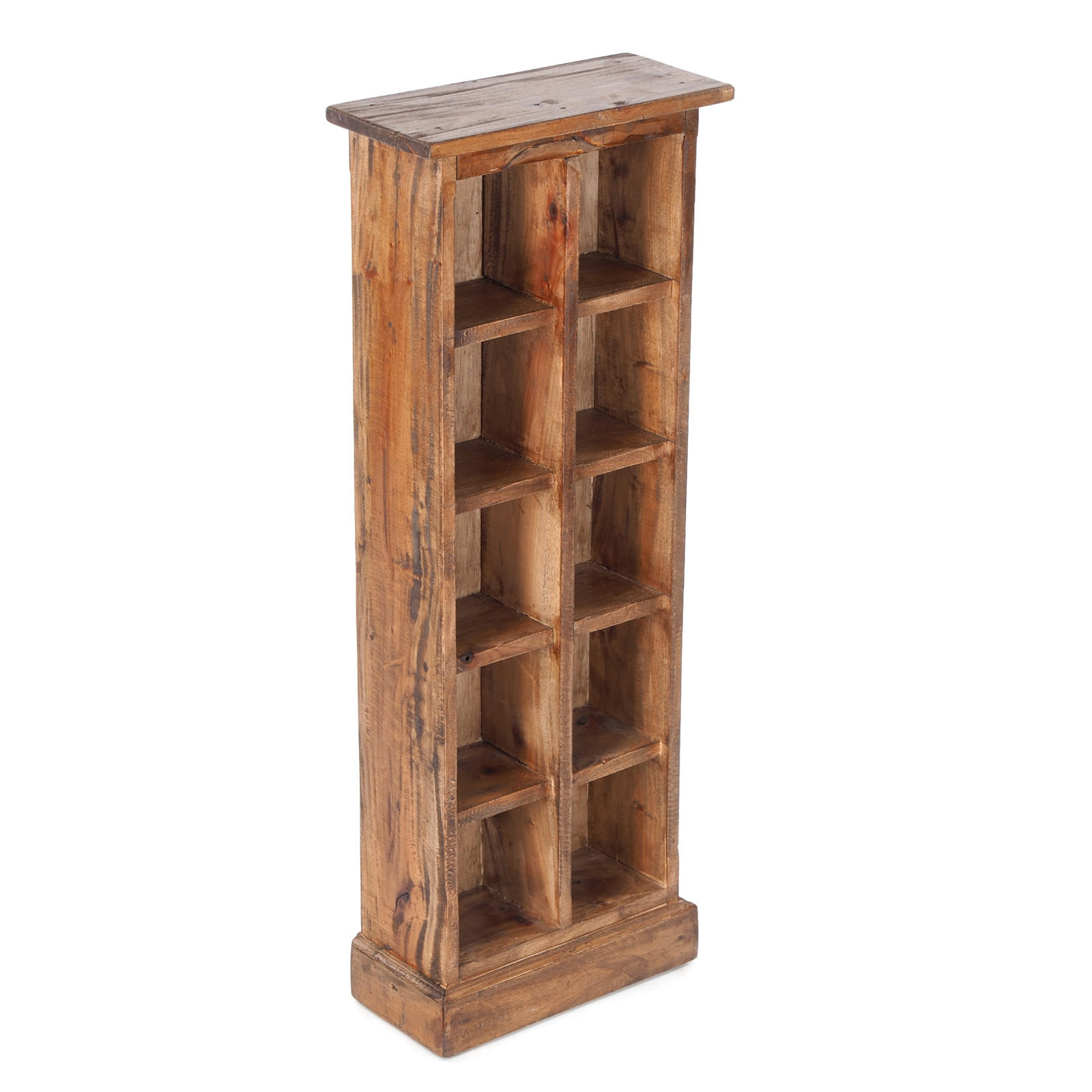 CD & BÜCHERREGAL NATURE Recyclingholz braun - Braun, Holz (36/94/17cm) - DESIGN DELIGHTS