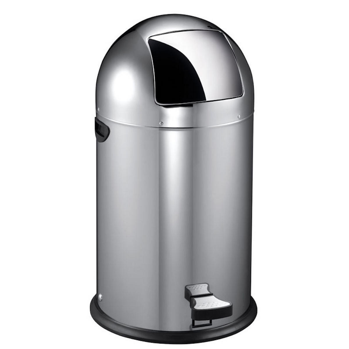 MÜLLEIMER Stilvoller Eleganter Mit Starkem Fußpedal und Verzinktem Inneneimer 33 Liter 70 x 35 cm Edelstahl - Silberfarben, Metall (38/70/43.5cm) - PROREGAL