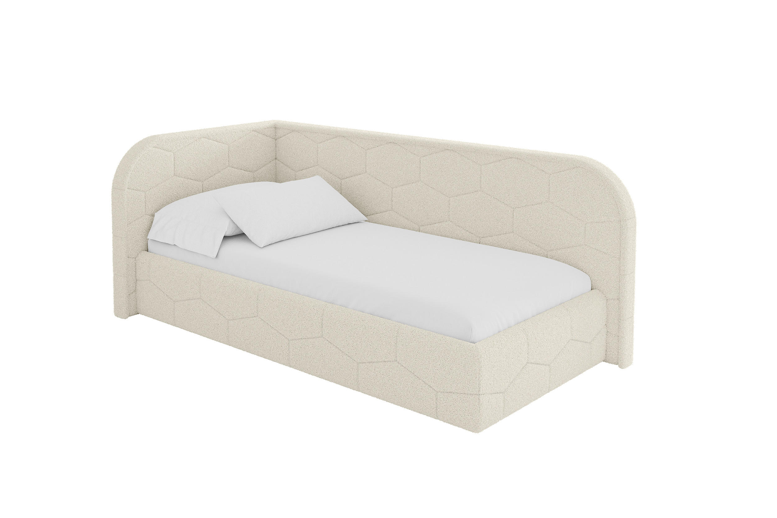 ALTDECOR JEDNOLŮŽKOVÁ POSTEL pro mládež s úložným prostorem a matrací H3/H4, vpravo - JAXY 100x200 béžová