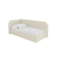 EINZELLBETT Jugendbett mit Bettkasten und Matratze H3/H4, Rechts - JAXY 90x200 Beige - Perlmutt, Holzwerkstoff/Textil (90/200cm) - ALTDECOR