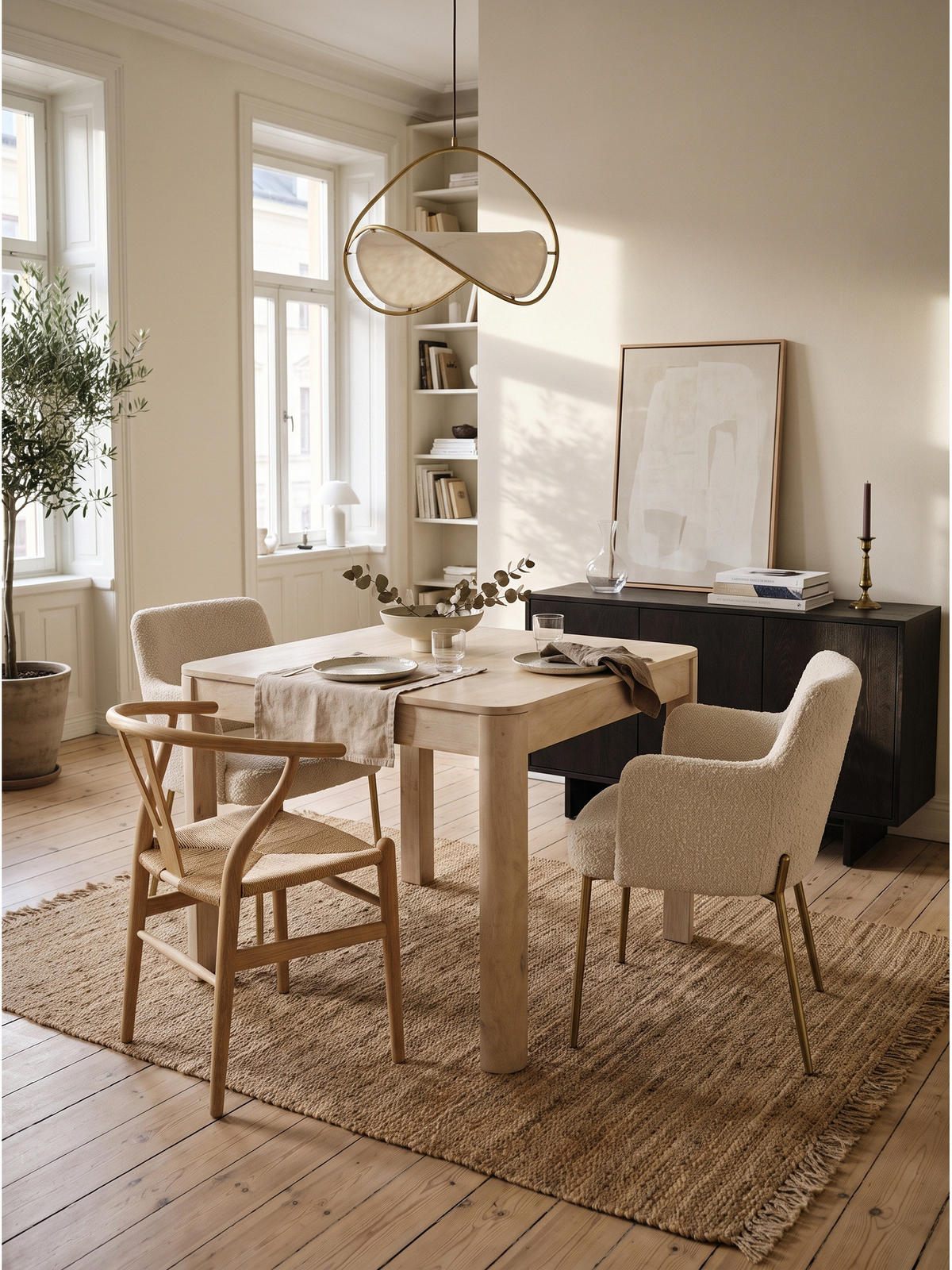 ESSTISCH CHARENTE, Mango Massivholz, handgefertigt, Weiß-Mango, 80 x 80 x 76 cm - Beige/Weiß, Holz (80/80/76cm) - KADIMA DESIGN