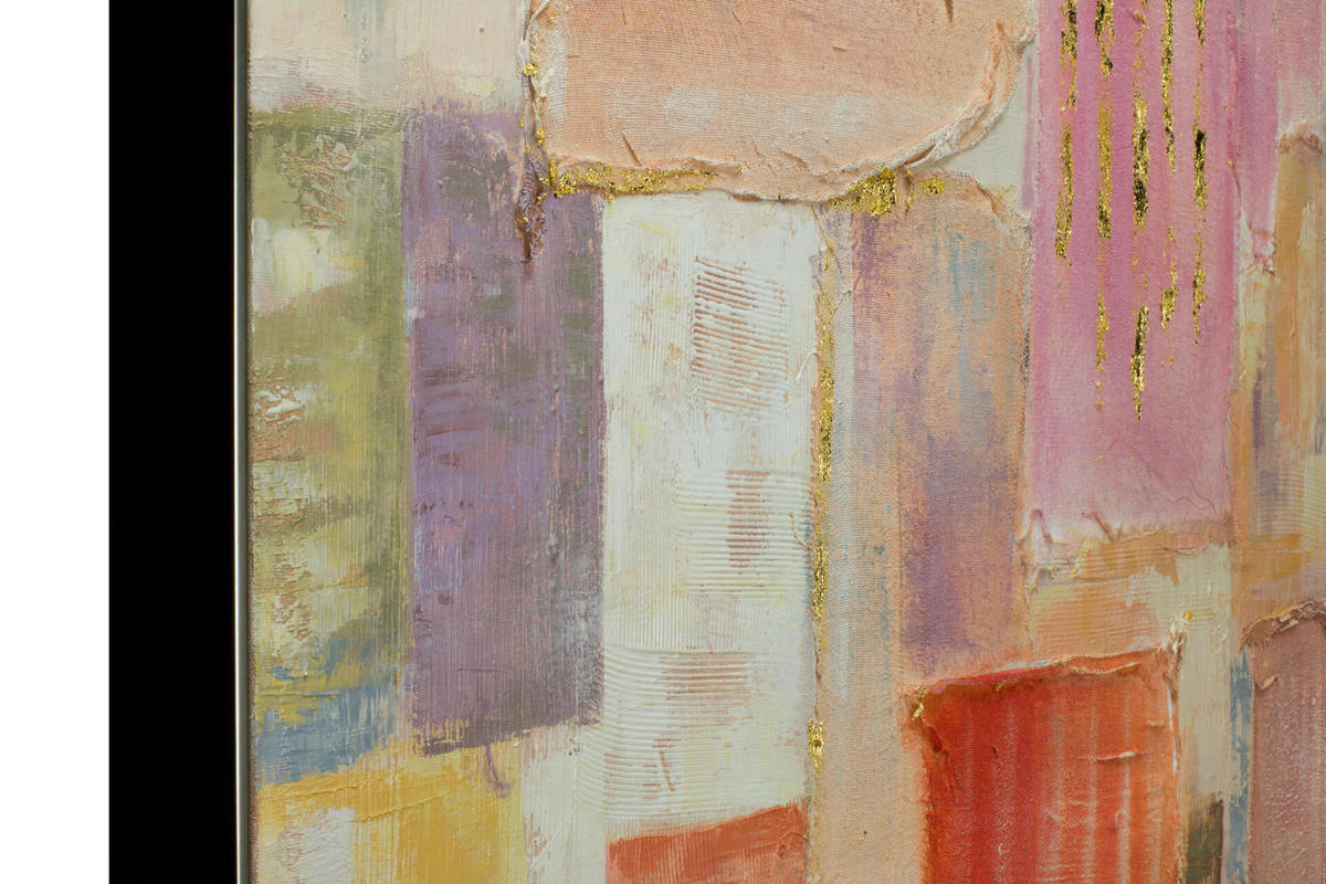 ACRYLBILD HANDGEMALT Orange 83/123 cm - Pink/Beige, Textil (83/123cm) - KUNSTLOFT