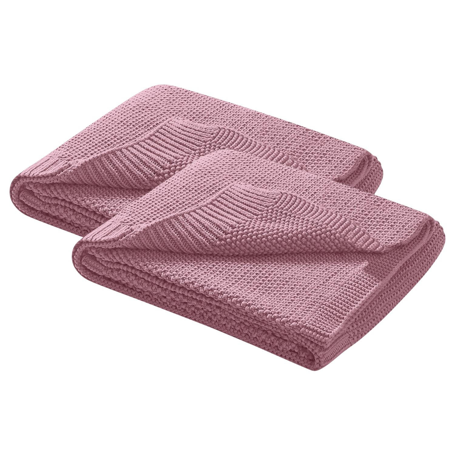 SCHMUSEDECKE 2er Set Strick rosa 70/100 cm - Pink, Textil (70/100cm) - wometo