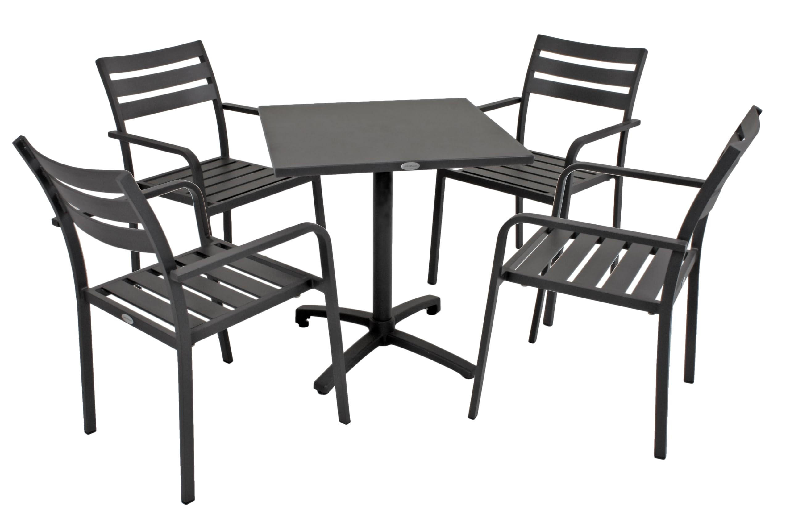 GARTEN-SITZGRUPPE Wanda 5-teilig Gartenmöbel-Set - Schwarz, Metall - DELUKE