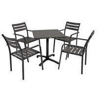 GARTEN-SITZGRUPPE Wanda 5-teilig Gartenmöbel-Set - Schwarz, Metall - DELUKE