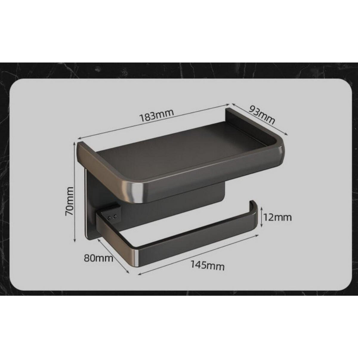 TOILETTENPAPIERHALTER Weiß 183 x 70 x 93 mm bohrfrei doppelte Verwendung Badezimmer - Weiß, Metall (7/9.3/18.3cm) - MCBOSON