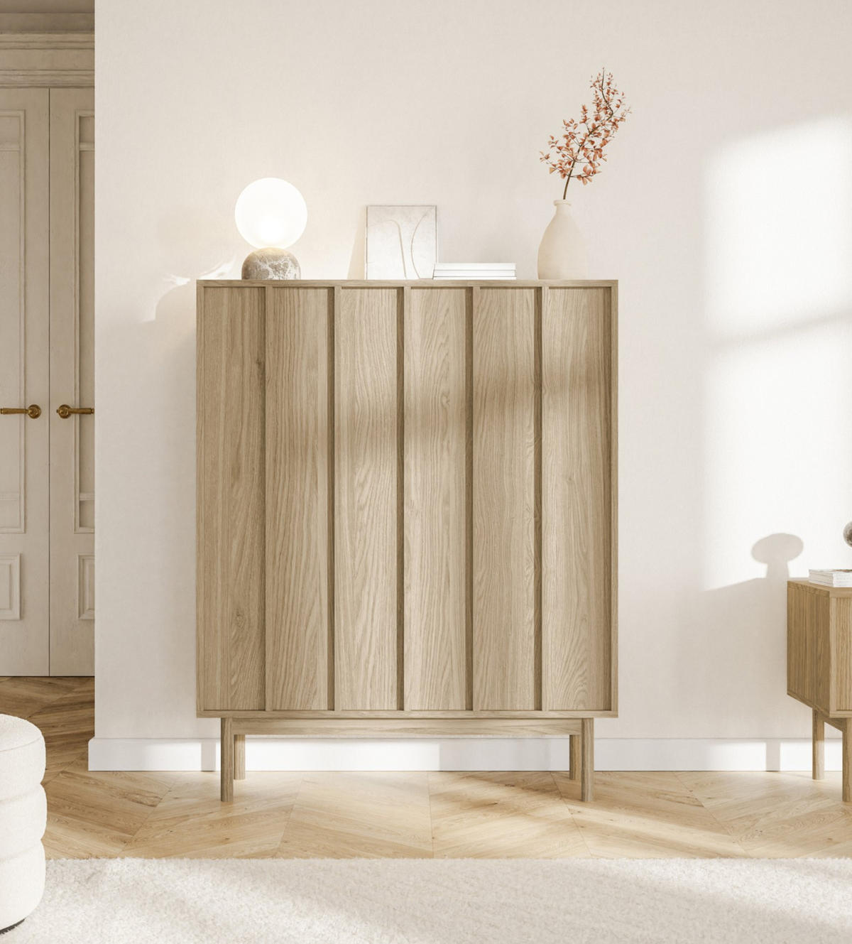 HIGHBOARD Neksto Eichenholzoptik 100 cm - Beige, Holz/Holzwerkstoff (100.2/124/40cm) - Selsey
