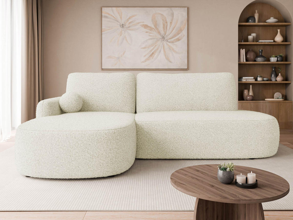 ECKSOFA Loridu O, Seite: Links - Schwarz/Naturfarben, Holz/Kunststoff (274/174cm) - MIRJAN24
