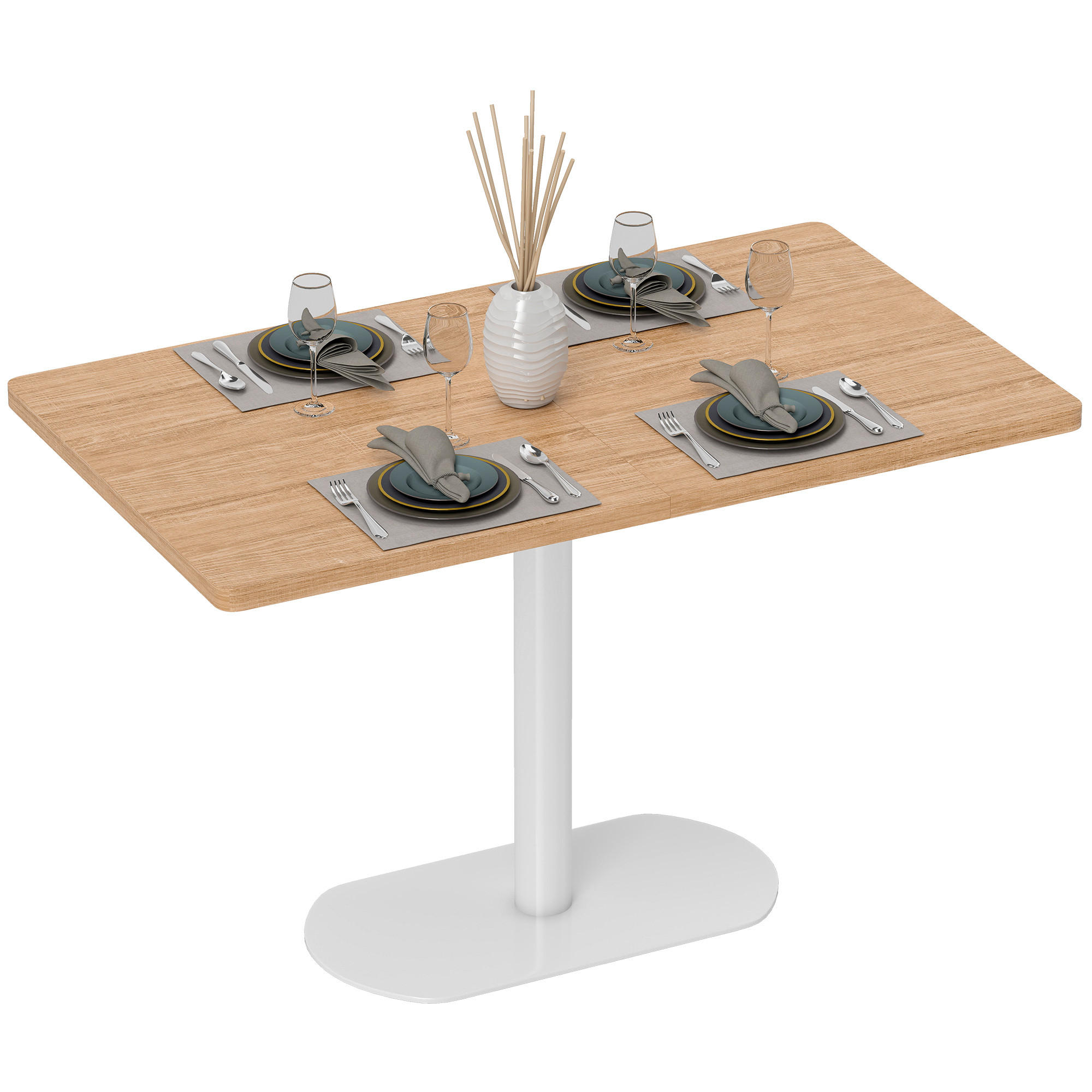 RECHTECKIGER Esstisch für 6 Personen 120/70/75 cm Weißeiche - Eichefarben, Kunststoff (70/120/75cm)