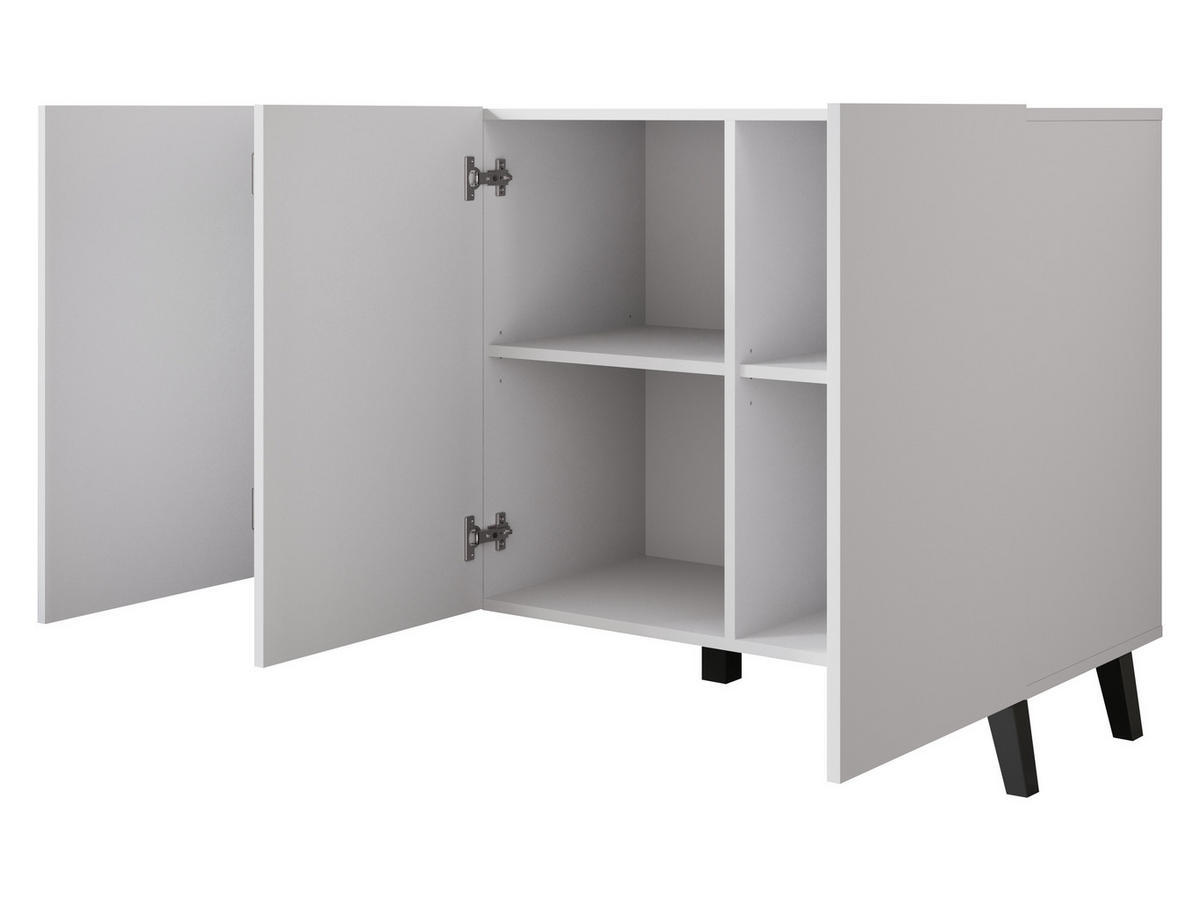 KOMMODE Phuket 120 - Schwarz/Graphitfarben, Holzwerkstoff/Kunststoff (120/76/39cm) - MIRJAN24