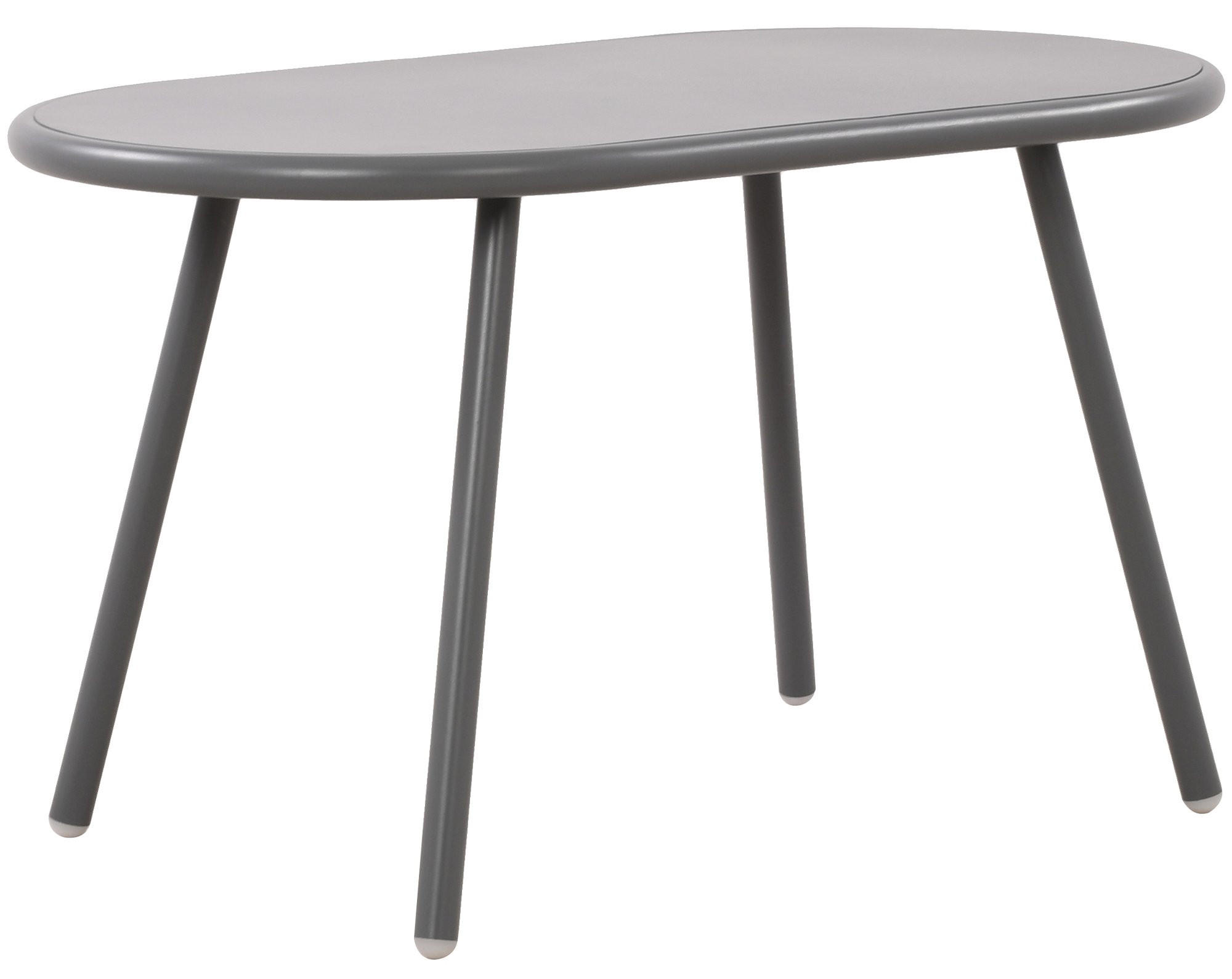 COUCHTISCH oval 80/45/45 cm Kunststoff dunkelgrau - Dunkelgrau, Kunststoff/Metall (45/80/45cm) - CLP