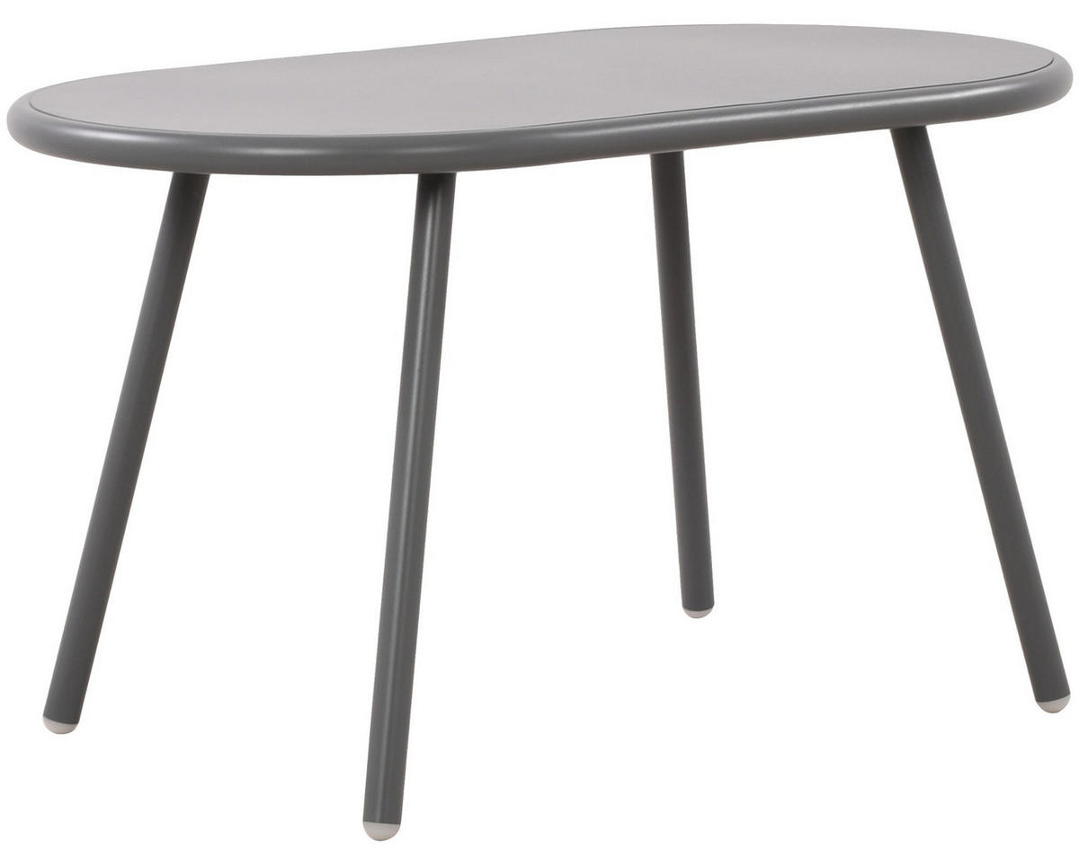 COUCHTISCH oval 80/45/45 cm Kunststoff dunkelgrau - Dunkelgrau, Kunststoff/Metall (45/80/45cm) - CLP