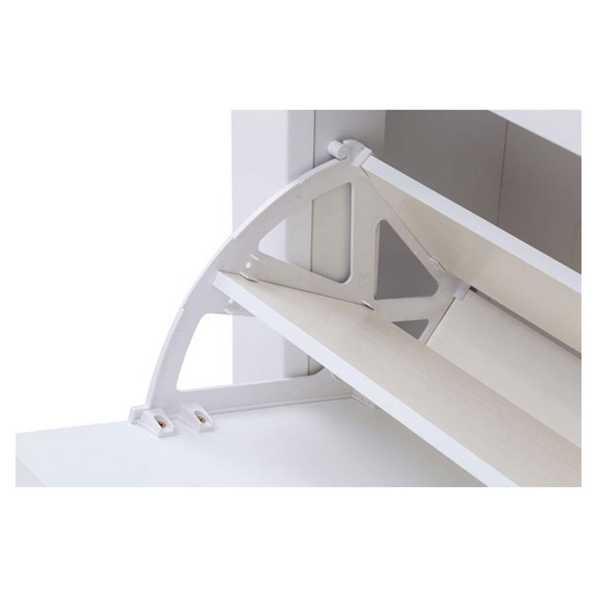 SCHUHSCHRANK Galineo weiß 97,5 / 27,5 / 110cm - Schwarz/Weiß, Holz/Holzwerkstoff (97.5/110/27.5cm) - Feldmann-Wohnen