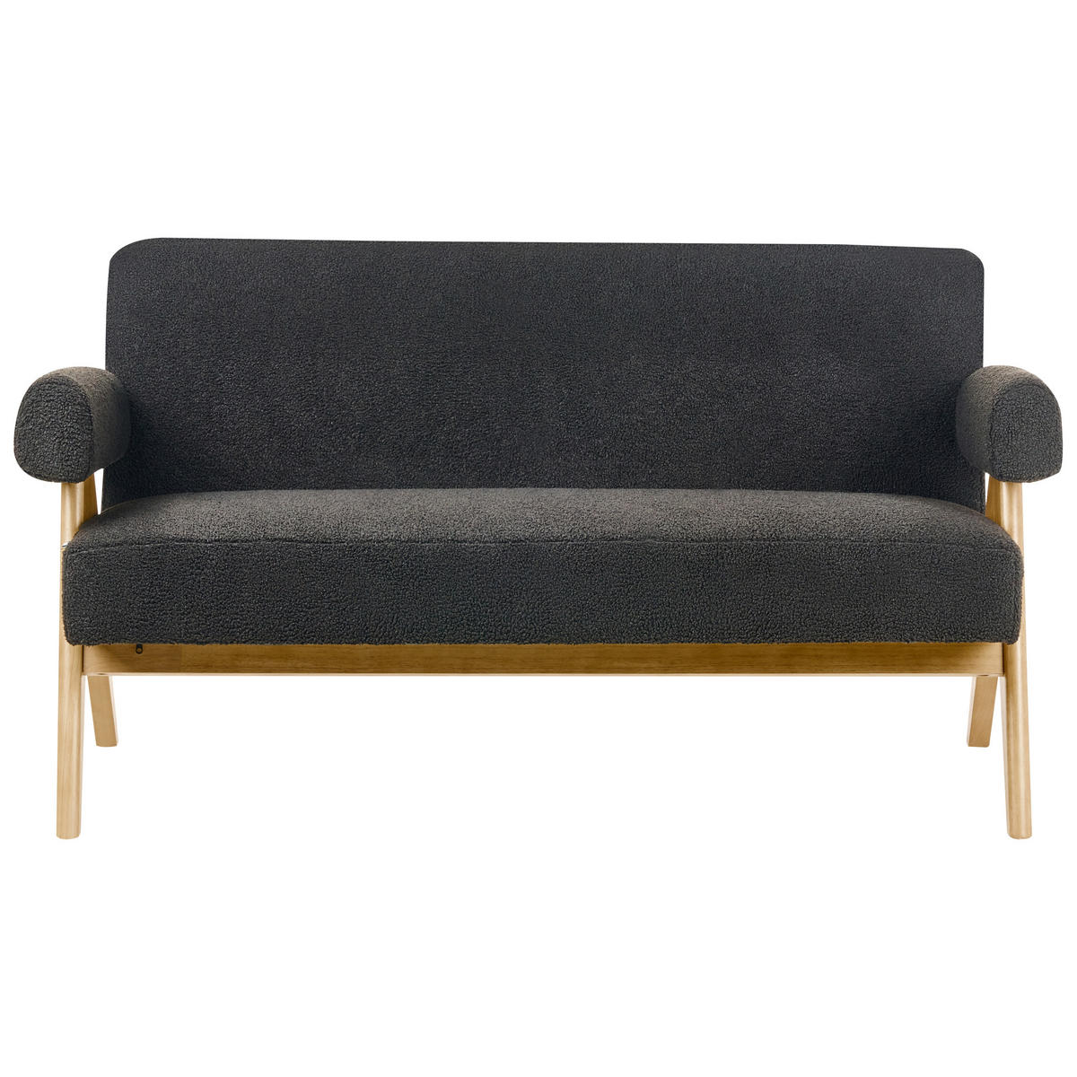 2-SITZER-SOFA Bouclé Schwarz/Hellbraun Tamre - Schwarz, Textil (148/79/78cm) - Beliani