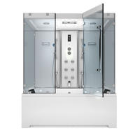 BADEWANNE Dusche K80-WS-EH-B-EC-SC-EA Duschtempel - Weiß, Glas/Kunststoff (180/100/228cm) - AcquaVapore by Sandra Jentho