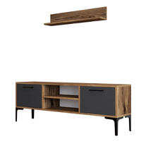 TV-MÖBEL Riga Nussbaum-Anthrazit - Anthrazit/Nussbaumfarben, Holz (140/48/30cm) - Habitat Garten