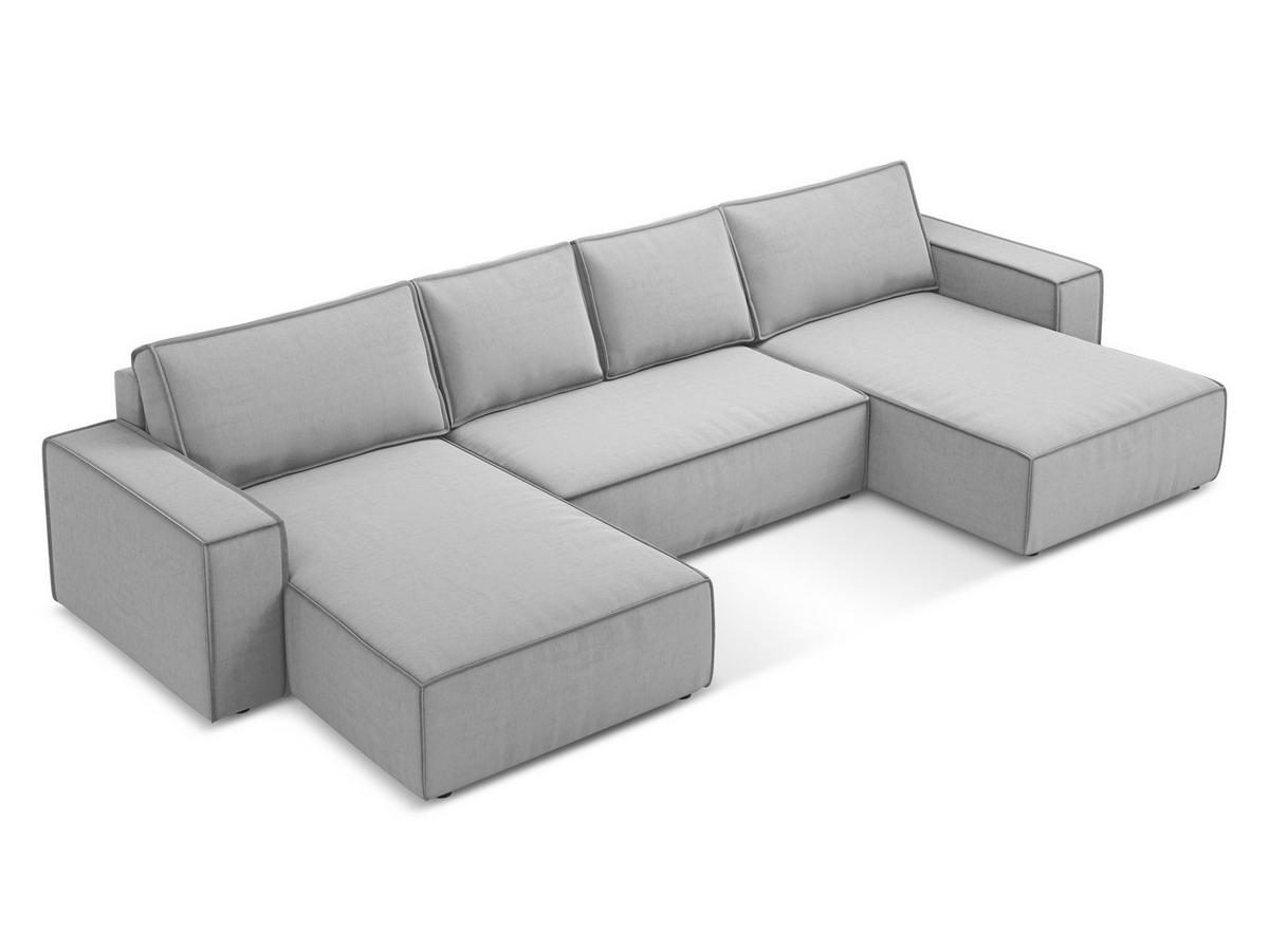 ECKSOFA mit Schlaffunktion Strukturstoff Stoff Blau - Blau/Schwarz, Holz/Textil (236/162cm) - Makamii