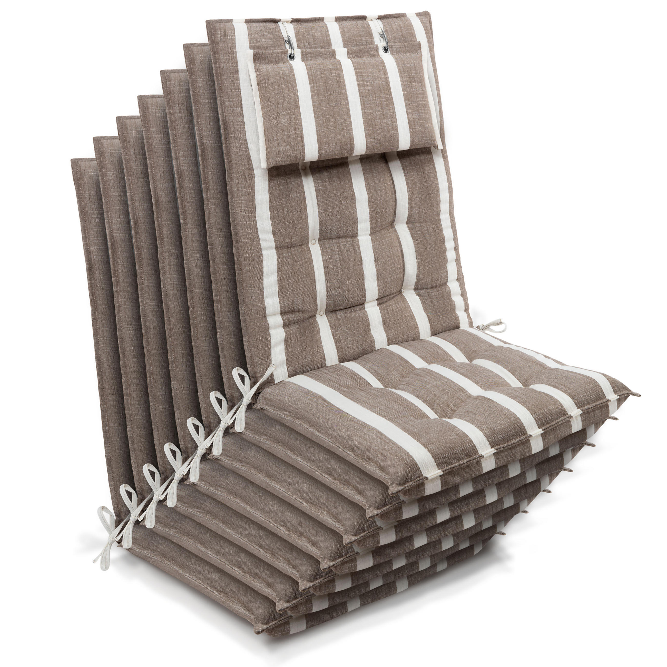 HOCHLEHNER Sun-HL 119x50x8cm Beige-Weiß-Gestreift (7tlg) - Beige, Textil (50/120cm) - Beautissu 