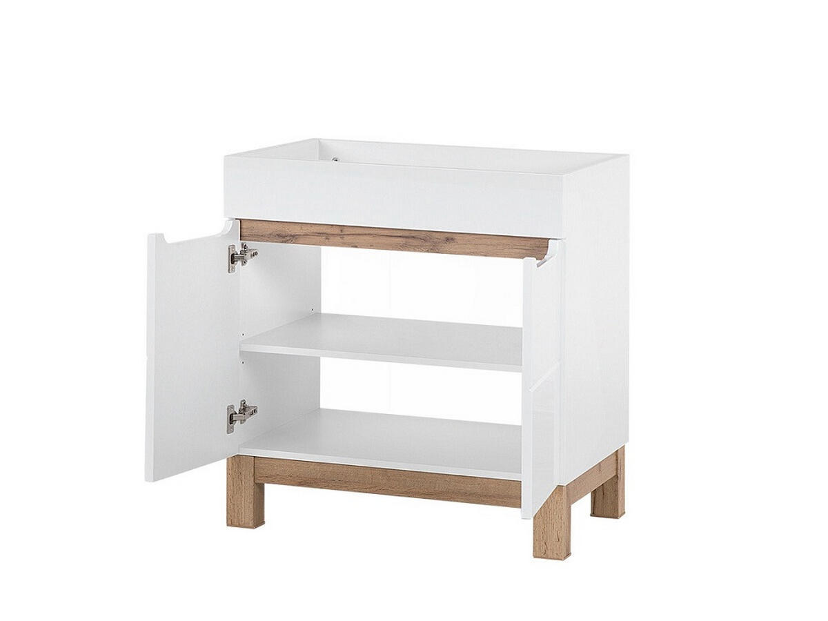 BADMÖBEL-SET 7 Teile - Bali White B BM17 in Weiß - Weiß Hochglanz, Holz (80/187/46cm)