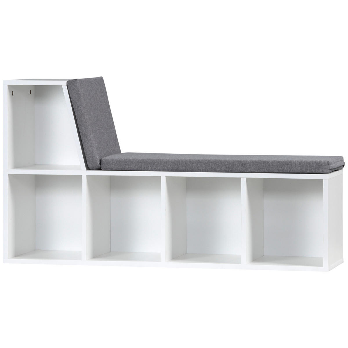 BÜCHERREGAL 108/30/60 cm Weiß/Grau - Weiß, Karton (108/60/30cm)