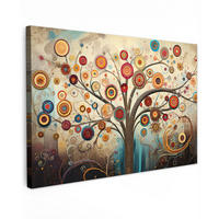 LEINWANDBILD Baum - Baum des Lebens - Farbe Wanddeko 90x60 cm - Braun, Textil (90/60cm) - MuchoWow