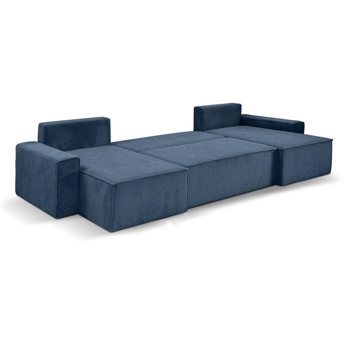 SEDACÍ SOUPRAVA Hektor U s funkcí spaní, tmavě modrá - černá/tmavě modrá, textil/plast (377/94/152cm) - Beautysofa
