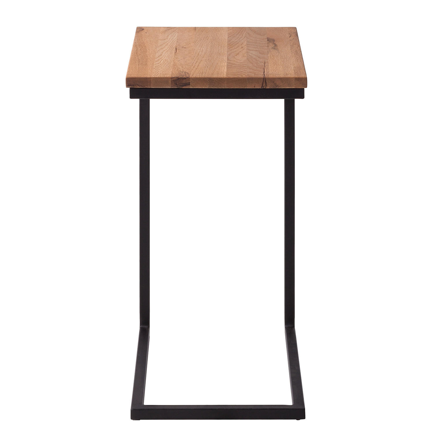 BEISTELLTISCH - Eiche massiv / Eisen - Eichefarben, Holz (30/45/60cm) - home24