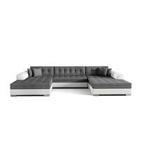 WOHNLANDSCHAFT VENTO U-Form – Großzügiges Ecksofa mit Schlaffunktion & Kissen 359 cm - Anthrazit, Kunststoff (359/78/165cm) - Wohnideebilder