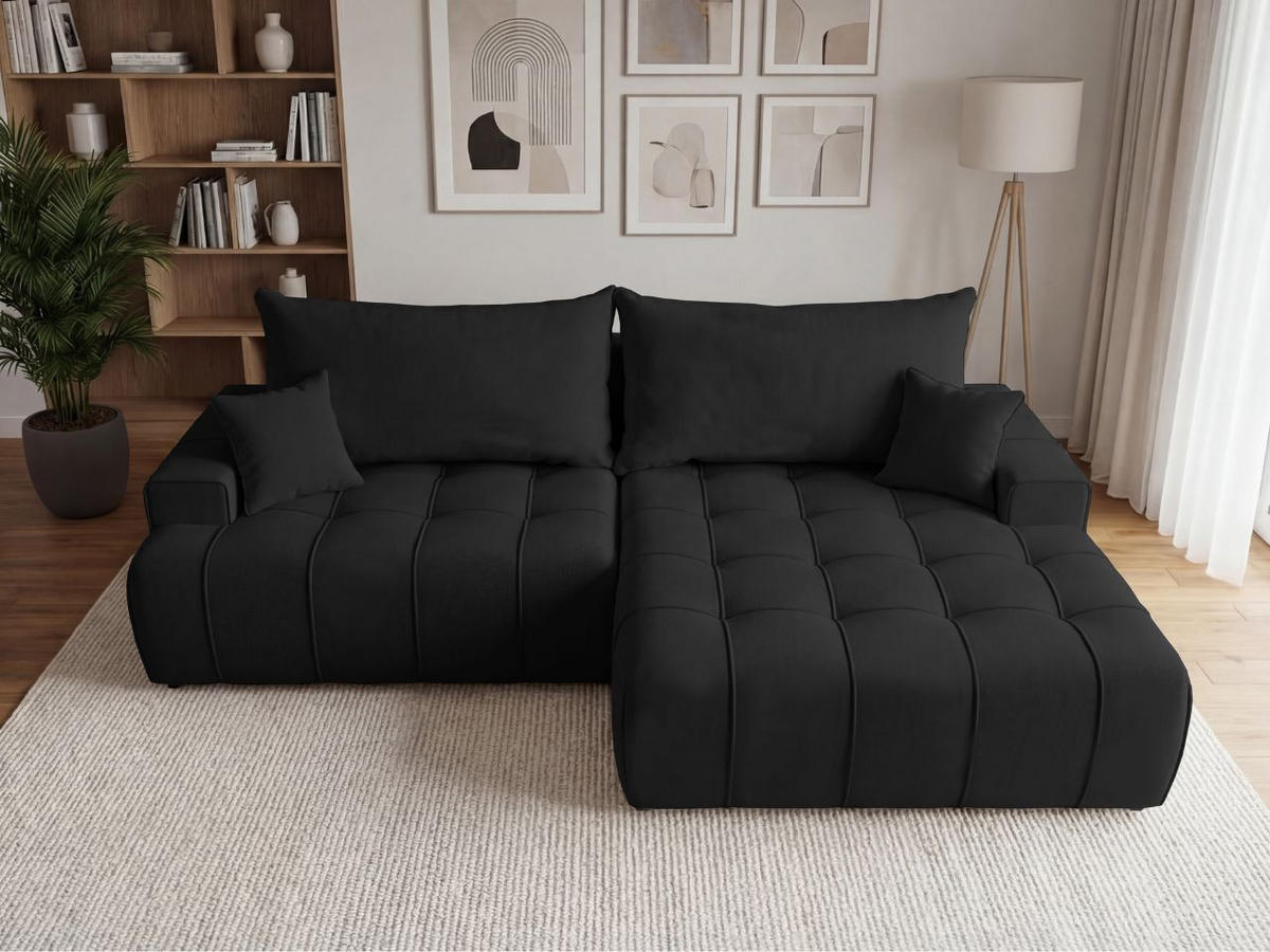 ECKSOFA Tulio Schwarz Rechts - Schwarz, Holz/Textil (165/270cm) - Graingold