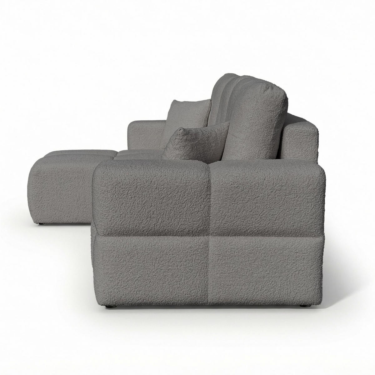 ECKSOFA Denise Mit Schlaffunktion - Dunkelgrau, Holzwerkstoff/Textil (148/250cm) - Fun Möbel