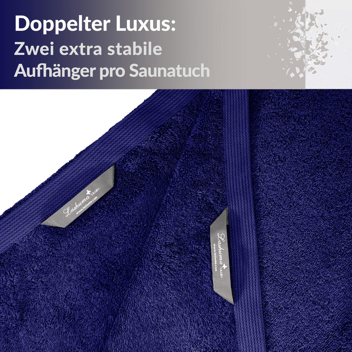 SAUNATUCH Lillby Marine Blau 100x200 cm - Dunkelblau, Textil (100/200cm) - Lashuma
