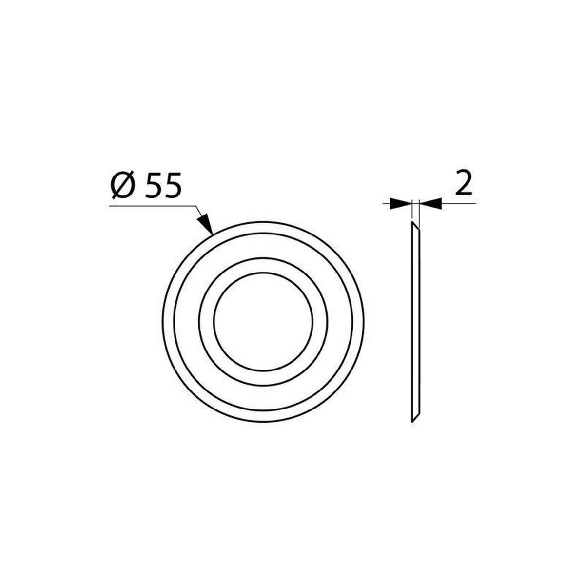 WANDROSETTE profiliert D55x27x2mm für Ventil G3/4B - Chromfarben, Metall (5.5/1/5.5cm) - Delabie
