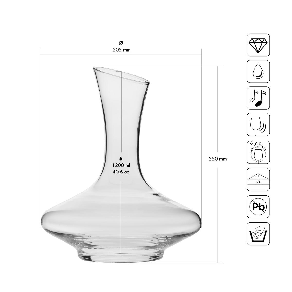 WEINKARAFFE, 1200 ML, HANDGEMACHT - Transparent, Glas (1.2L) - Krosno Glass