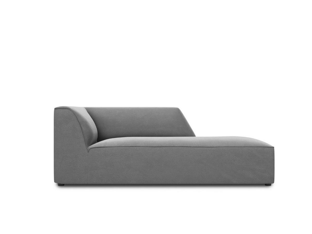 CHAISELONGUE rechts Ruby aus Samt grau - Grau, Textil (93/69/180cm) - Micadoni