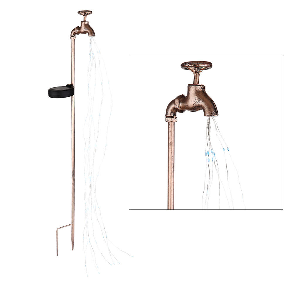 LED AUSSENLEUCHTE Solarleuchte Gold - Goldfarben, Metall (11/6/80cm) - Globo Lighting