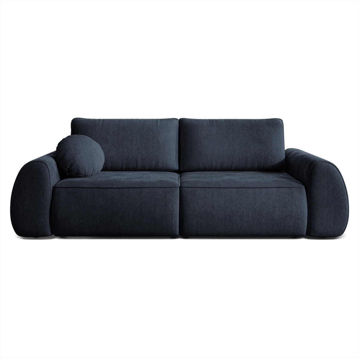 BETTSOFA ZEFEO Schwarz Kordstoff mit Schlaffunktion - Schwarz, Textil (264/96/106cm) - MASSENO