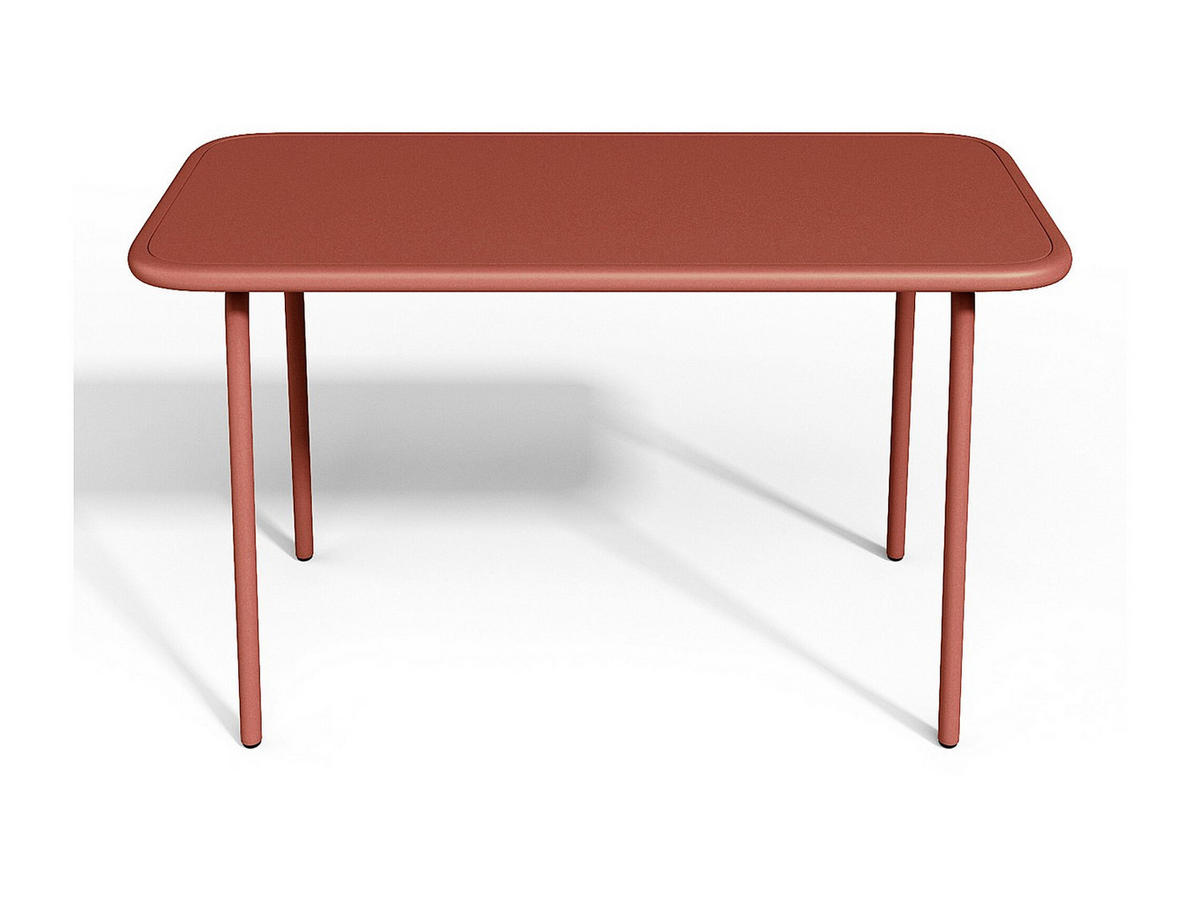 GARTENTISCH - 4 -Sitzer - Stahl - terracotta - POPAYAN - Braun, Metall (37/80/49cm) - Vente-Unique