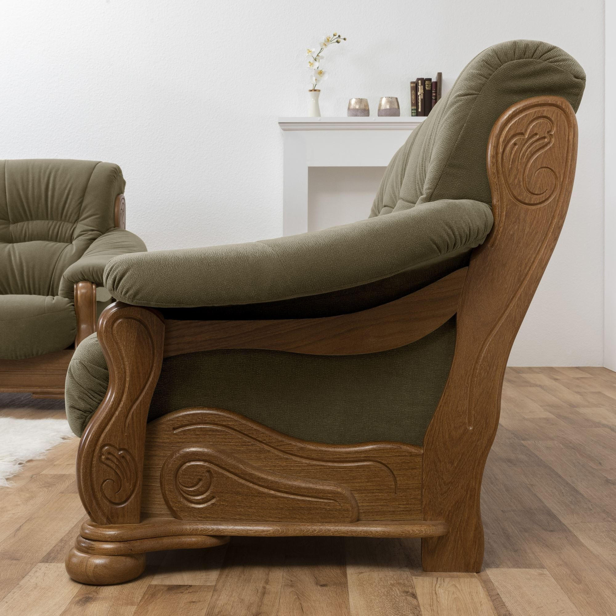 Thumbnail - 58aufmkessel Sofa, Grün, Kunststoff, 205x95x95 cm, Wohnzimmer, Sofas & Couches, Sofas, 3-Sitzer Sofas