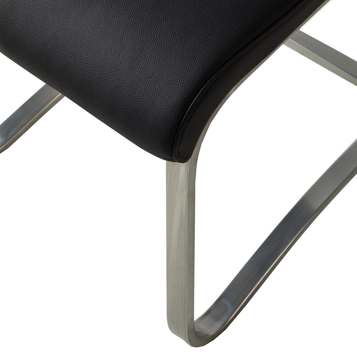 FREISCHWINGER - Edelstahlfarben/Schwarz, Leder/Metall (43/103/52cm) - home24
