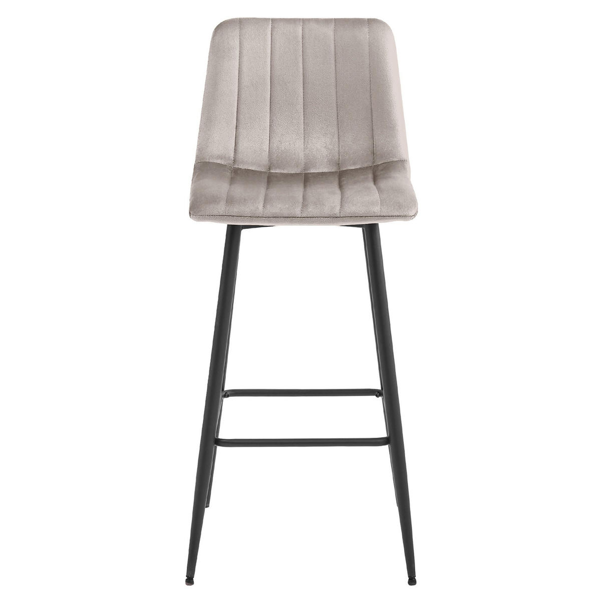 BARHOCKER 2-er Set POZZA dunkelbeiger Sitz, schwarze Basis - Sandfarben/Beige, Textil (43/104/35cm) - Valora