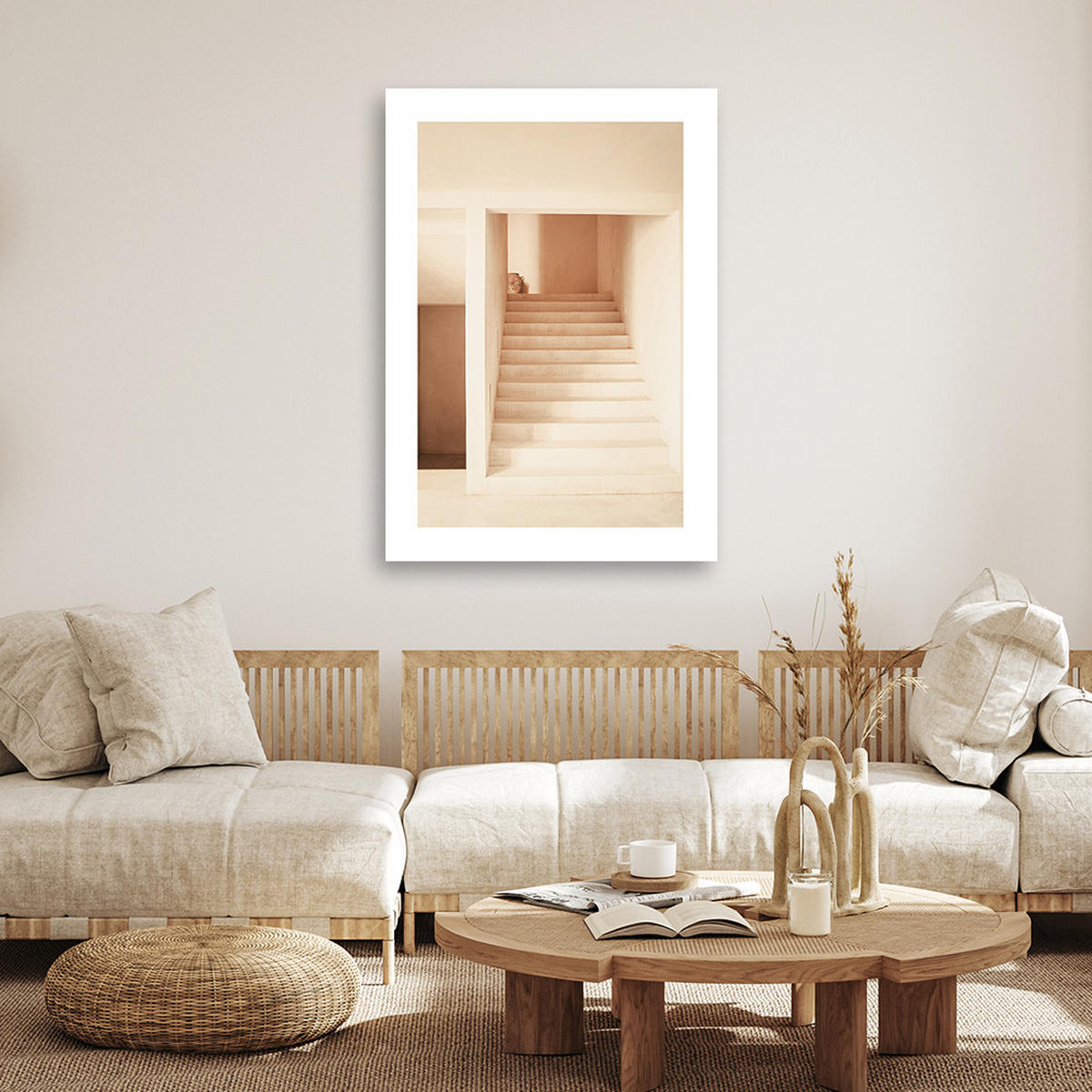 WANDBILD ästhetische treppe - Beige, Textil (40/60cm) - Feeby