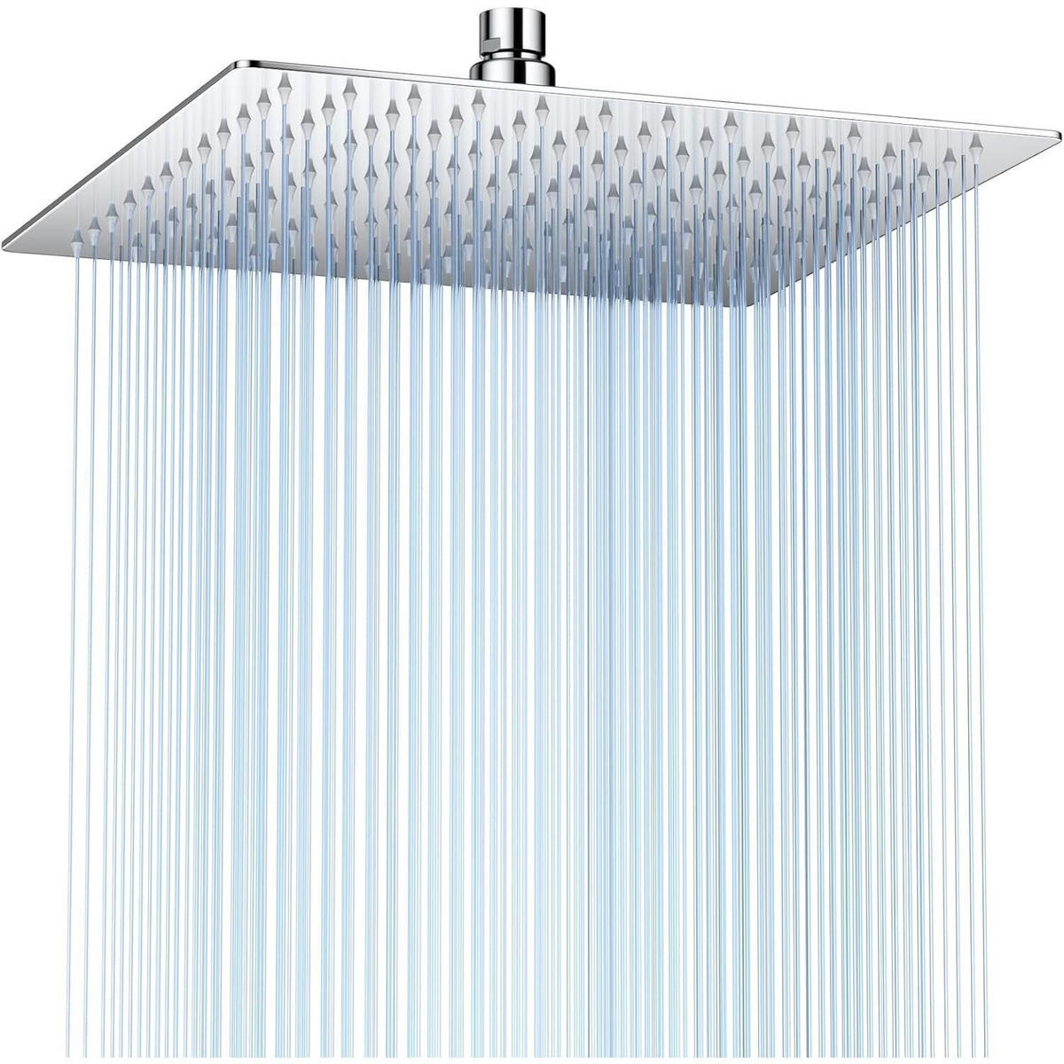 REGENDUSCHE Duschkopf 30 cm Edelstahl Quadratisch Anti-Kalk - Silberfarben, Metall (12/12.7/1cm)