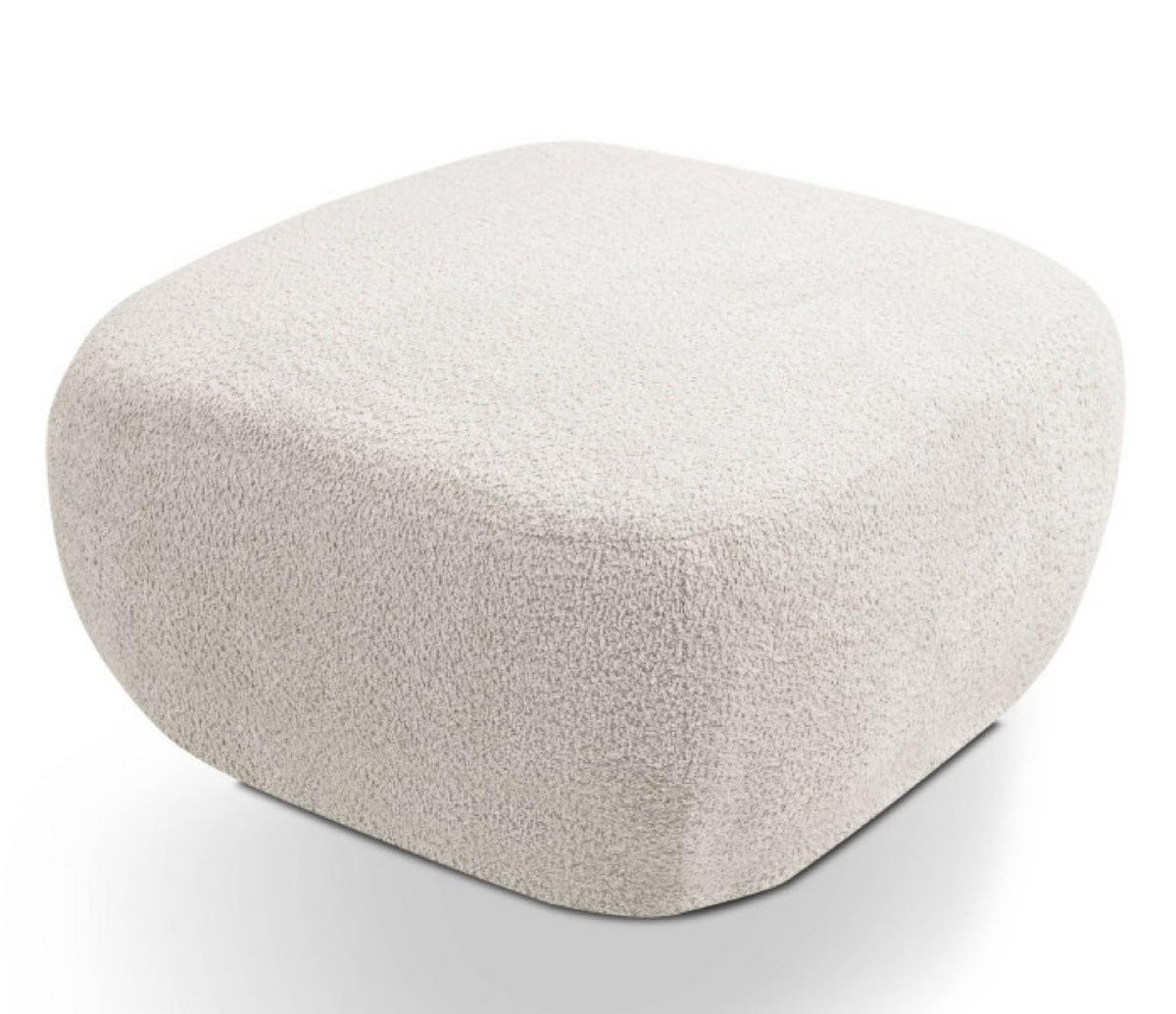 POUF Hellgrau LIO Bezogene Abriamo Stoff Auf Schwarzen Niedrigen Beinen - Grau, Textil (75/39/75cm) - Sepro Meble