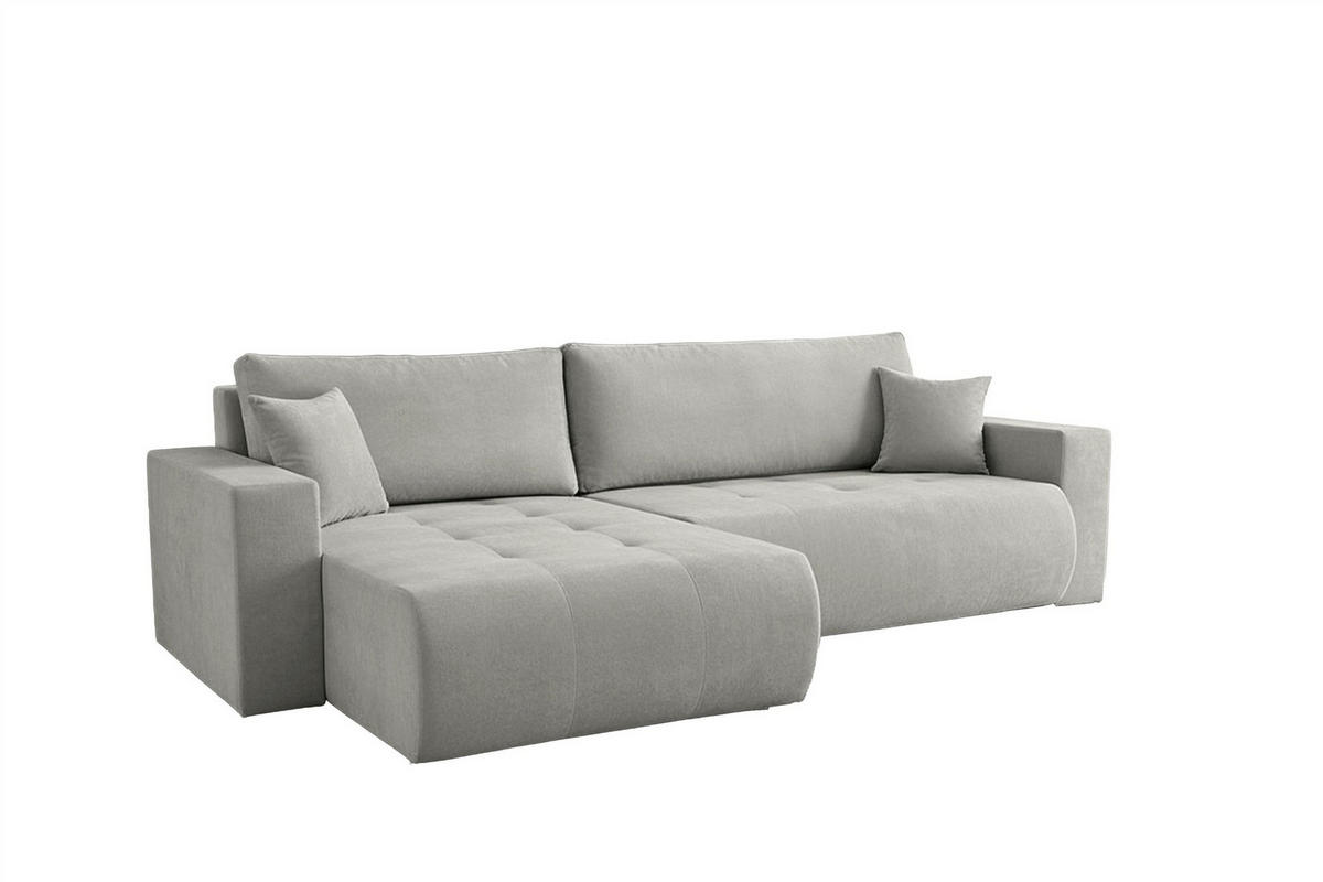 ECKSOFA Armari Mit Schlaffunktion - Grau, Holzwerkstoff/Textil (277/154cm) - Fun Möbel