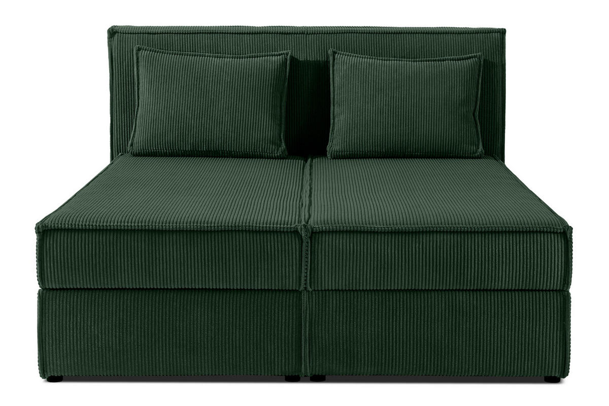 BOXSPRINGBETT ROTI mit Stauraum, dunkelgrün - Dunkelgrün/Schwarz, Holz/Holzwerkstoff (140/200cm) - KONSIMO®