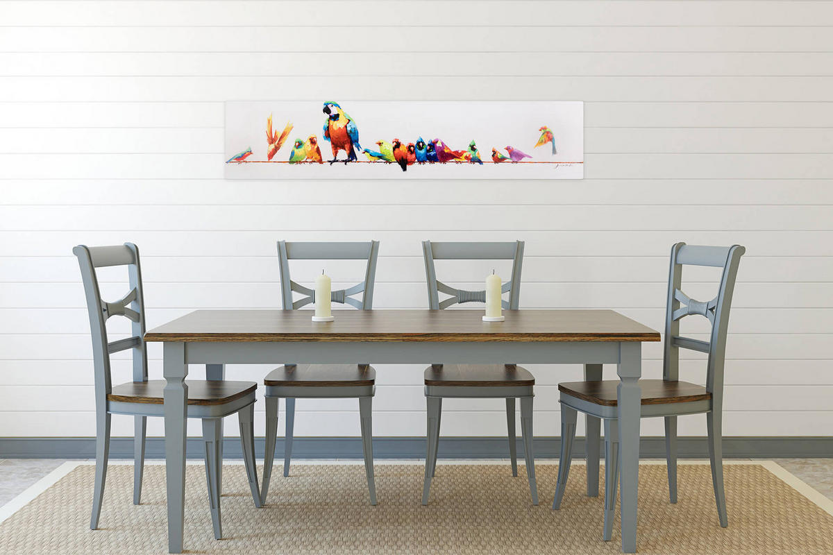 ACRYLBILD HANDGEMALT 150/30 cm - Multicolor, Holz/Textil (150/30cm) - KUNSTLOFT