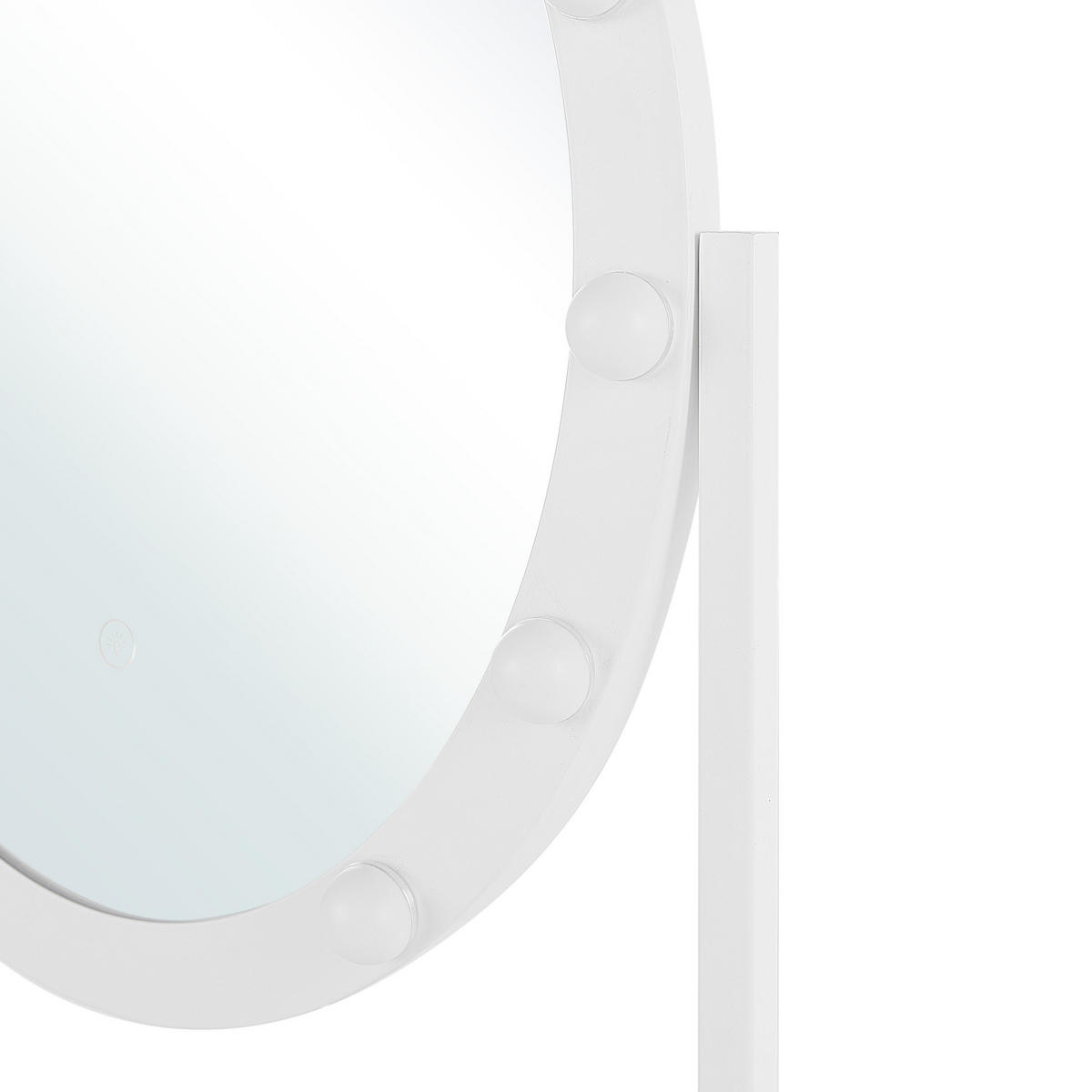 BADSPIEGEL mit LED-Beleuchtung oval 50/60 cm Rostrenen - Weiß, Metall (55/60/3cm) - Beliani