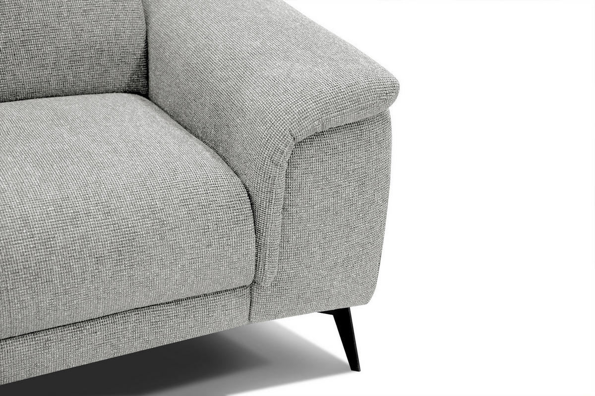 SOFA FIERO 3-Sitzer, hellgrau - Hellgrau/Schwarz, Holzwerkstoff/Textil (212/82/103cm) - Courtois Laville
